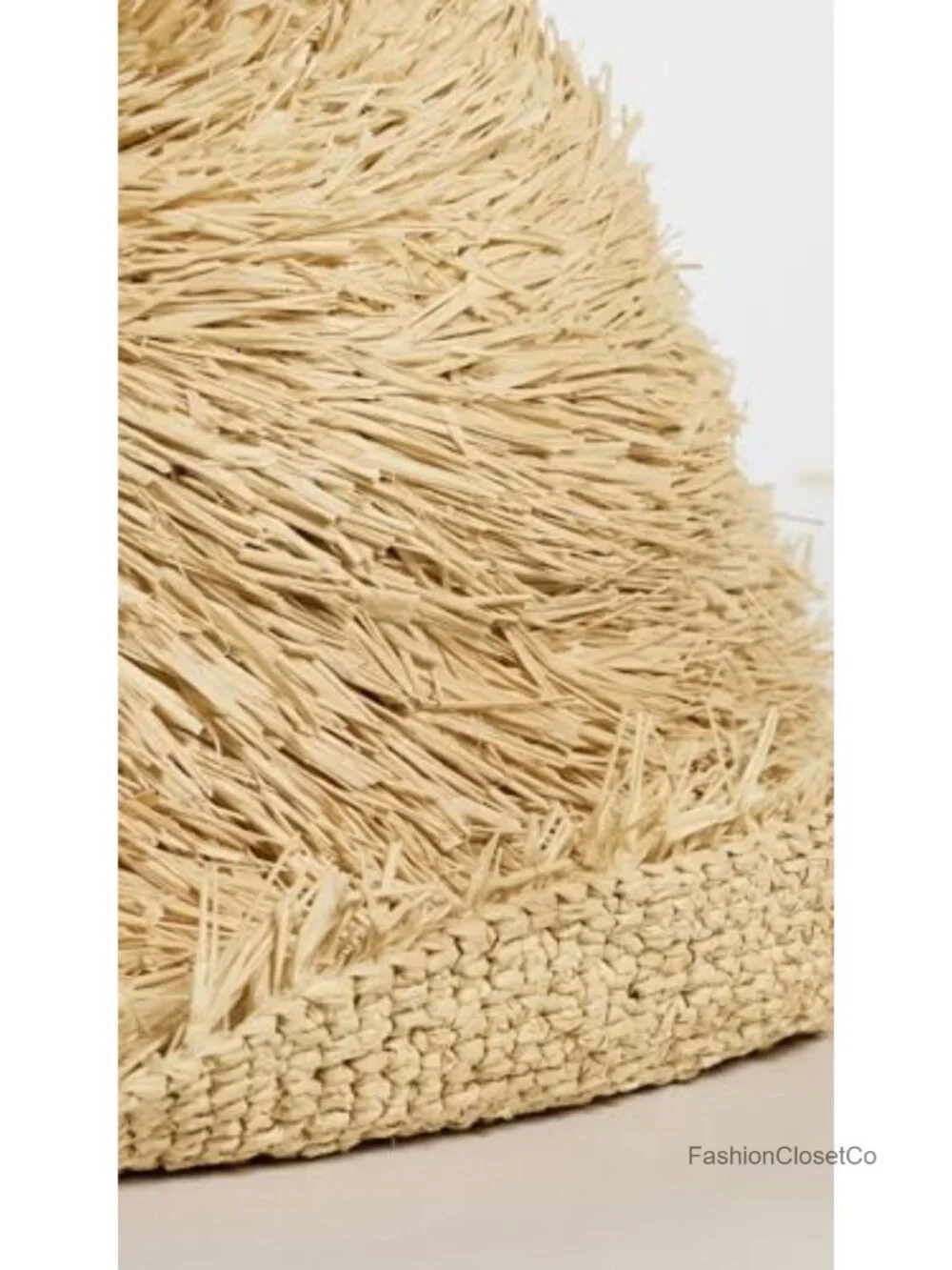 Natural Raffia Bucket Hat with Sun Protection